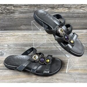 Taos Surprize Dress Sandals With Beaded Embellishment Slip On Open Back Size 10
